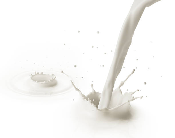 istock Milk pouring on white background 151539634
