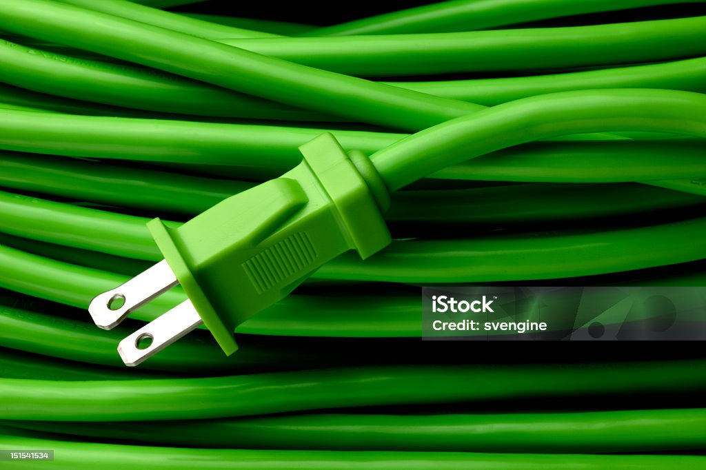 Verde, cable de extensión - Foto de stock de Cable libre de derechos