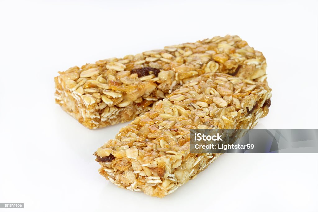 Cereal bars Two cereal bars on a bright background Breakfast Stock Photo