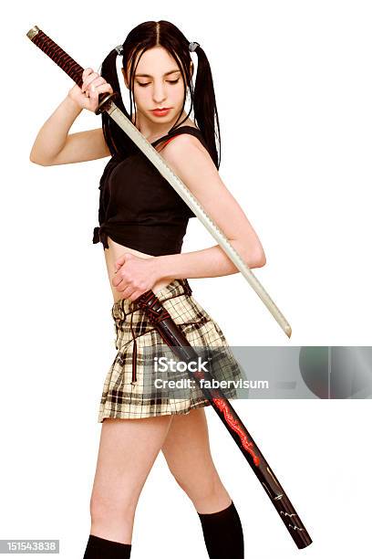 Gefährliche Mädchen Mit Schwert Stockfoto und mehr Bilder von Frauen - Frauen, Samurai-Schwert, Aggression