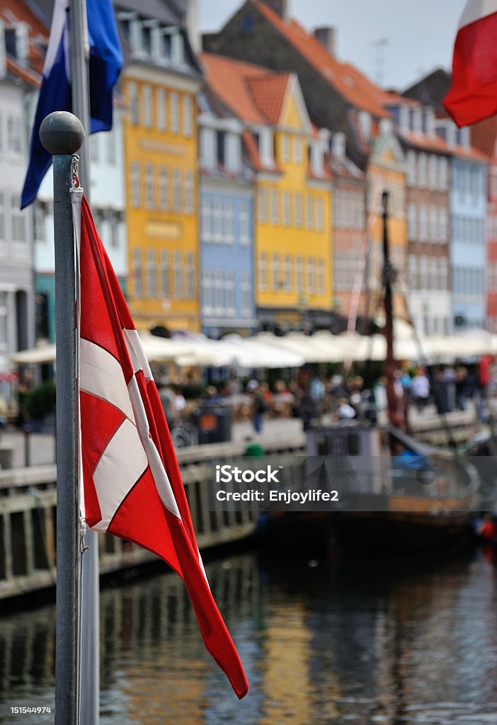 Nyhavn Copenhague Dinamarca - Foto de stock de Acera libre de derechos