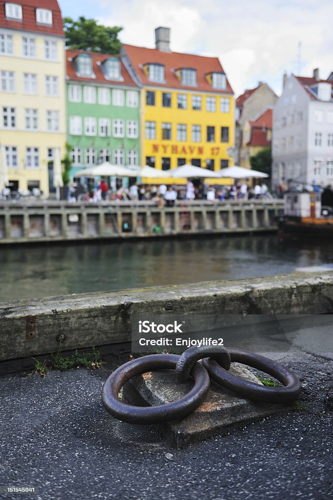 Nyhavn em Copenhague, Dinamarca - Foto de stock de Amarelo royalty-free