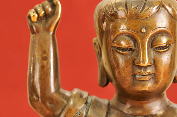 Child Buddah (close up of the face) stock photo