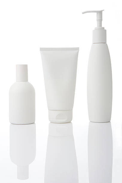 istock Plain white cosmetic bottles isolated on white background 151546851