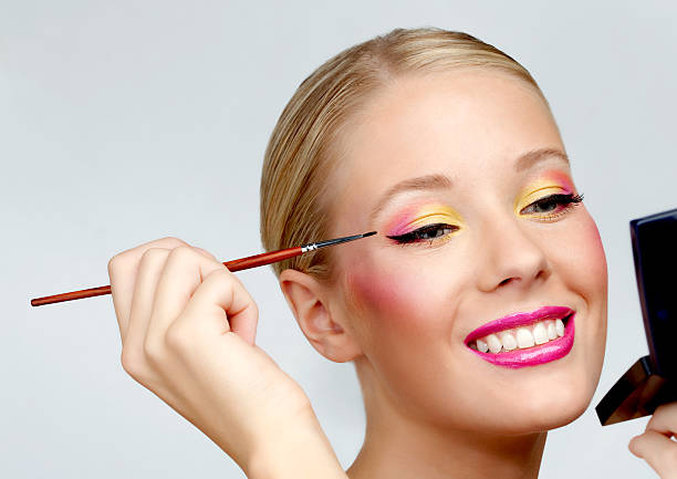 make-up brushes stock photo