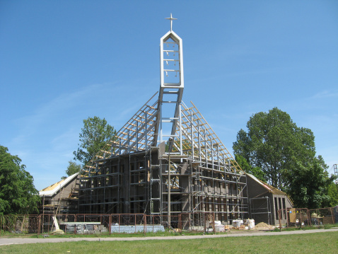 Modern architecture style church - building under construction