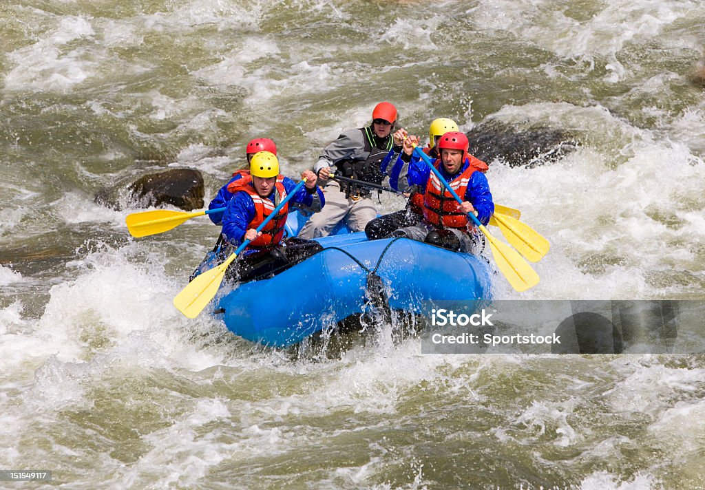 Wildwasser-Rafting In den Colorado Rockies - Lizenzfrei Wildwasser-Floßfahrt Stock-Foto