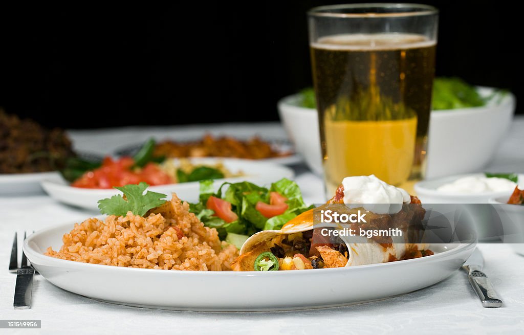 맛있는 멕시코 석식 - 로열티 프리 부리토 스톡 사진