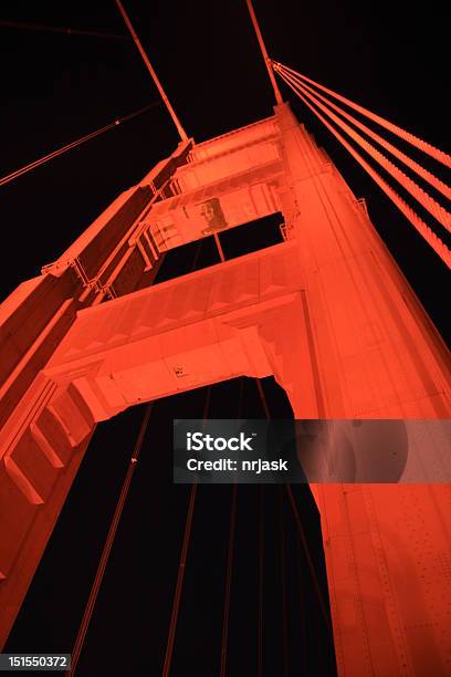 Golden Gate Bridge At Night Stock Photo - Download Image Now - Architecture, California, Coastline