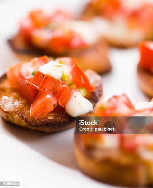 Foto de Bruschetta Grupo Em Branco e mais fotos de stock de Antepasto - Antepasto, Brilhante - Luminosidade, Bruschetta