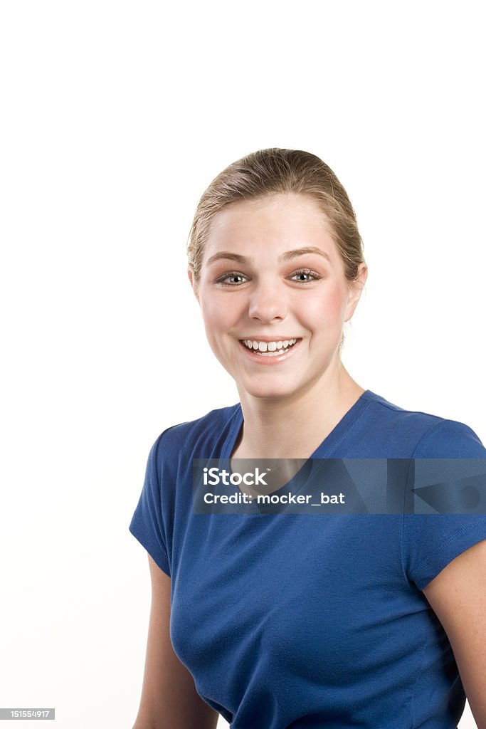 Retrato Retrato de Adolescente Menina com Blusa azul - Foto de stock de 14-15 Anos royalty-free
