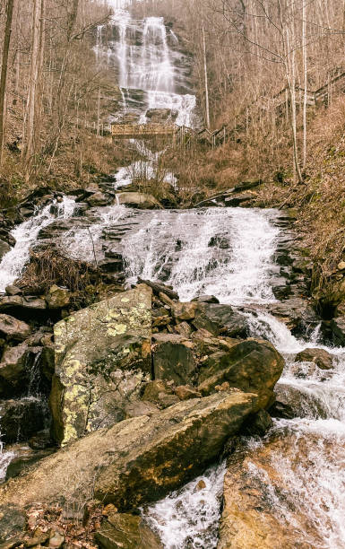 The waterfall of Amicalola Falls - located in Dawsonville, Georgia, is a stunning sight no matter what the season.