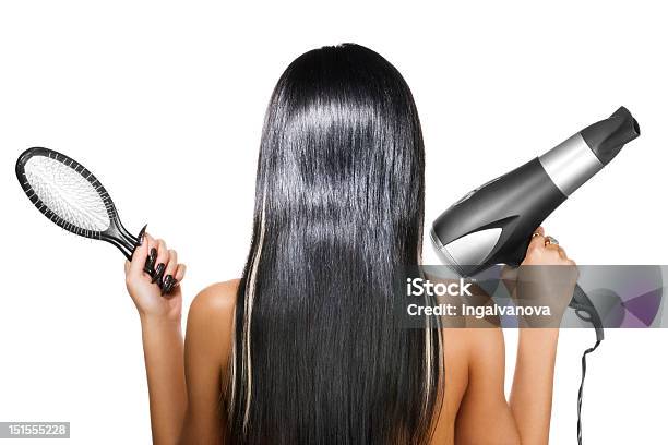 Cabelo Preto - Fotografias de stock e mais imagens de Adulto - Adulto, Beleza, Branco