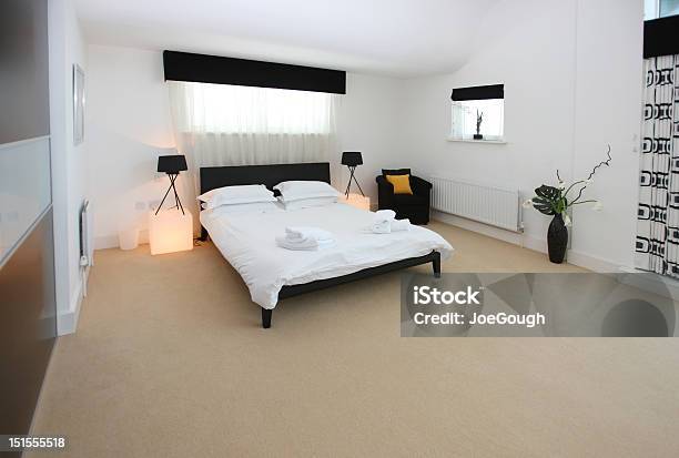 Modern Bedroom Interior Stock Photo - Download Image Now - Apartment, Architecture, Bed - Furniture