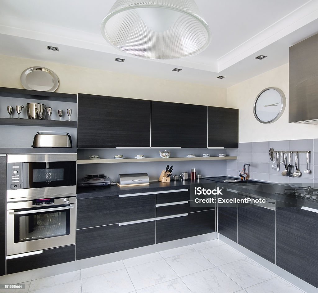 Interior of modern kitchen Indoors Stock Photo