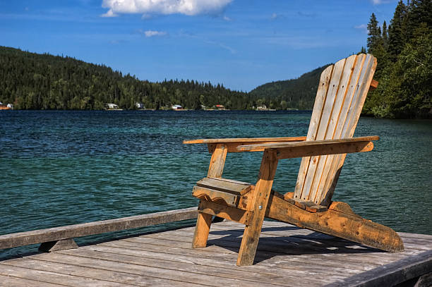 istock Adirondack Chair by the lake 151556578