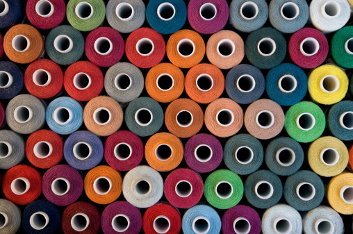 A background with bobbins display