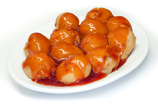 Sweet and Sour Chicken Balls stock photo