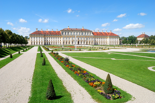 Krasinski Palace is a baroque palace with an ornate facade and formal gardens in Warsaw, Poland.