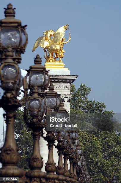 Alexander Iii Bridge In Paris France Stock Photo - Download Image Now - Architectural Column, Architecture, Beauty