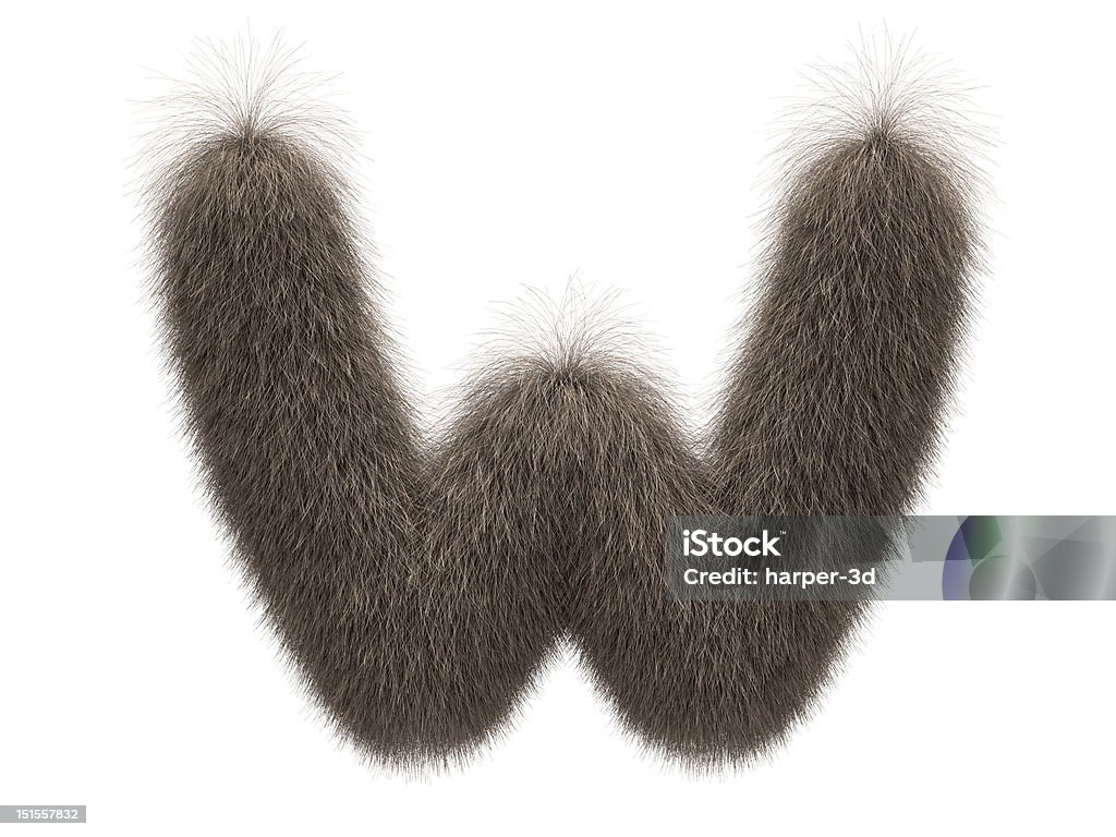 Letter W from fur alphabet Animal Hair Stock Photo