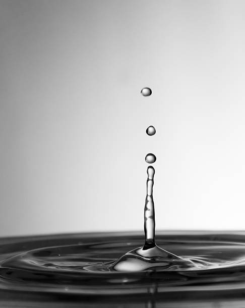 Waterdrops columns stock photo