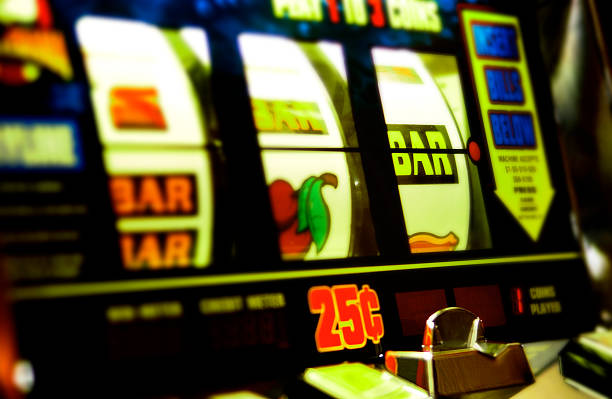 istock Slot machine close up in a dark room 151558488
