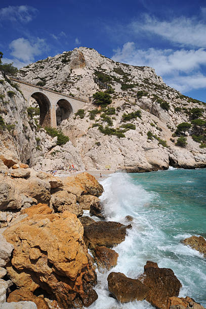 istock Railway Bridge on Rocky  Mediterranean Coastline 151558509