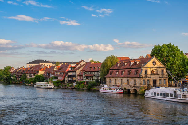 istock Bamberg Germany, city skyline at Linker Regnitzarm River 1515589763