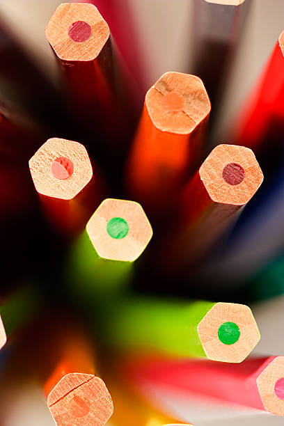 istock Pencils crayons ends with shallow deep of field 151558986