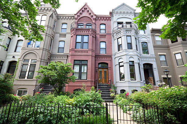 istock Front Italianate Style Row Homes Houses Washington DC Wide Angle 151559182