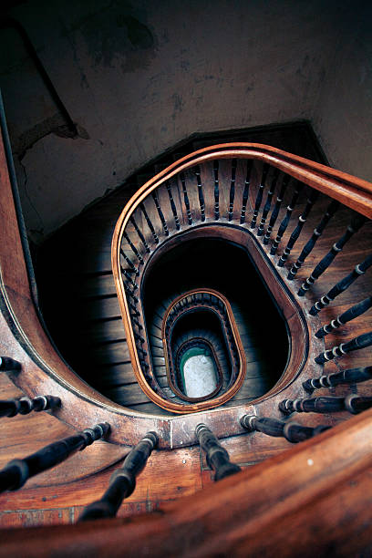 istock Very old spiral stairway case 151559624