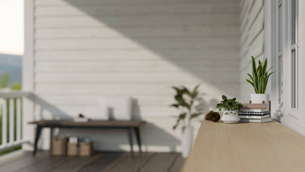 istock A copy space on a wooden tabletop with decor at a home patio or balcony. 1515599130