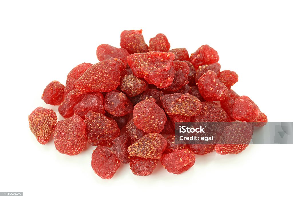 Dried strawberries Dried strawberries isolated on white background Berry Fruit Stock Photo