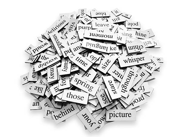 Pile of Words Pile of random words on a white background. single word stock pictures, royalty-free photos & images