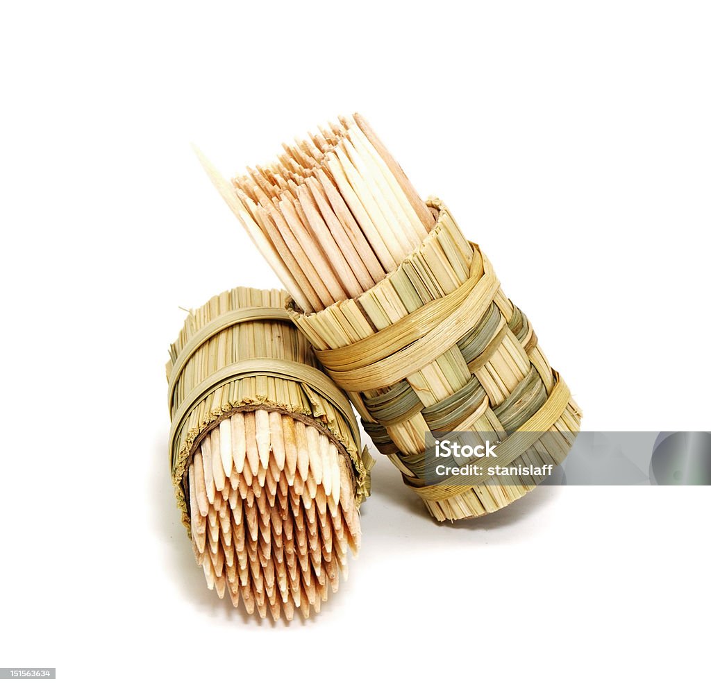 round bamboo box of toothpicks a round bamboo box of toothpicks isolated on white background Box - Container Stock Photo