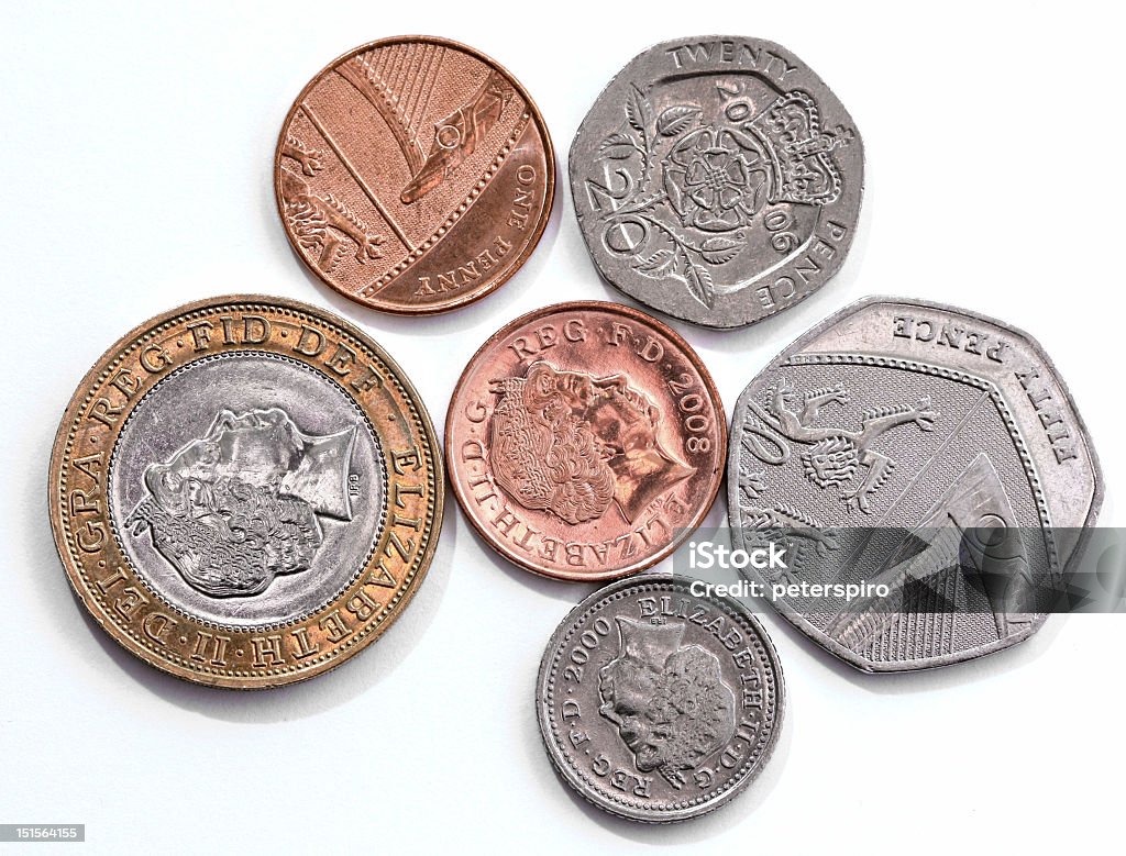 Moedas britânica moderna - Foto de stock de Cobre royalty-free