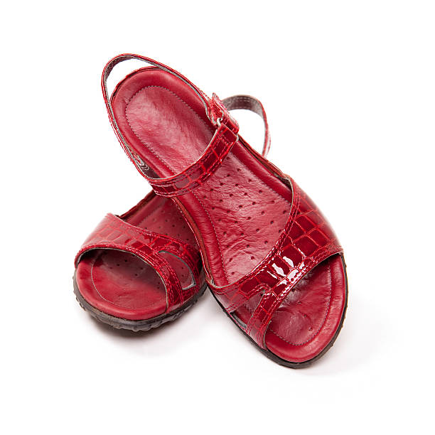 Elegancki czerwony Dama's sandały – zdjęcie