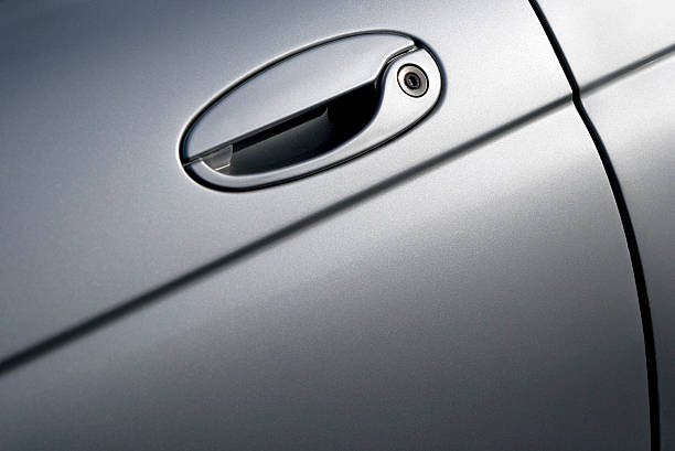 istock Close up view of silver car door 151564608