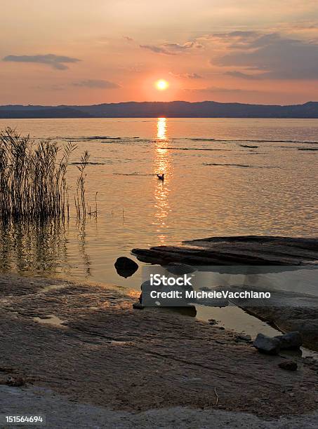 Lake Garda Sunset Stock Photo - Download Image Now - Brescia, Castle, Italy