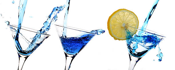 Blue alcohol stock photo