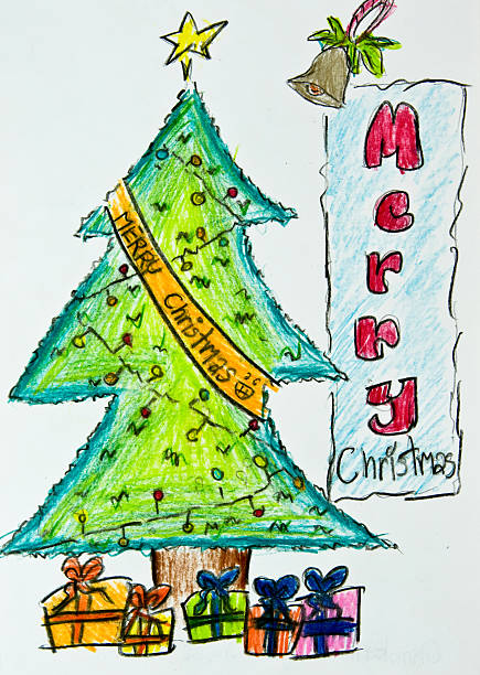 istock A hand drawn Christmas card, done in many colors 151566268