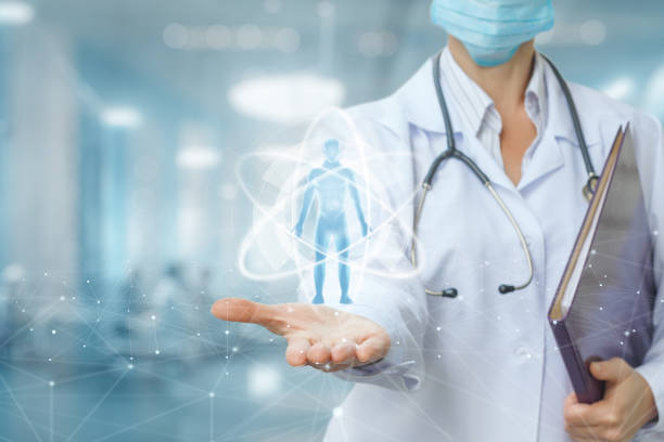Diagnosis and treatment of patients with modern technologies. stock photo
