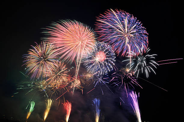 Fireworks in Japan stock photo