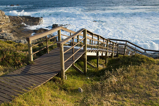 A view of the coast and beaches near Playa de Catedrales in Galicia