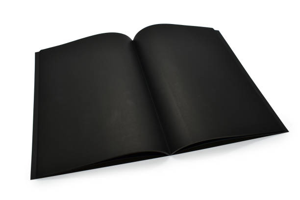 istock blank open black notebook isolated on white background, craft paper texture 1515673035