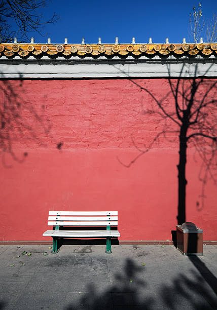 parede vermelha - chinese wall imagens e fotografias de stock