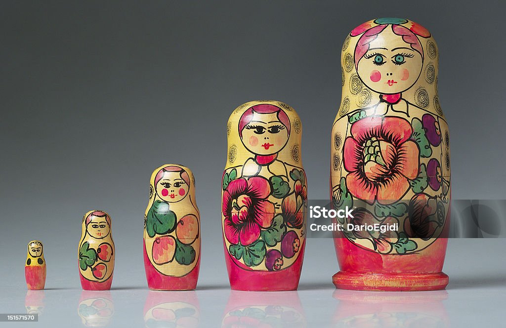 Objekte Spielzeug matrioshka - Lizenzfrei In einer Reihe Stock-Foto