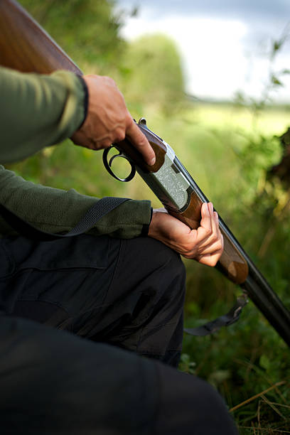 istock Mans hand holding shotgun during bird hunting 151573785