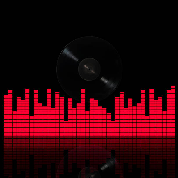 istock LP vinyl record with sound graphic equalizer against black background 1515779517